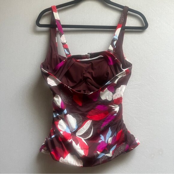 Athleta Square Neck Floral Tankini Swim Top/ Bottom Sz M - Picture 4 of 14